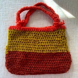 BRAND NEW multicolored hand crocheted tote bag